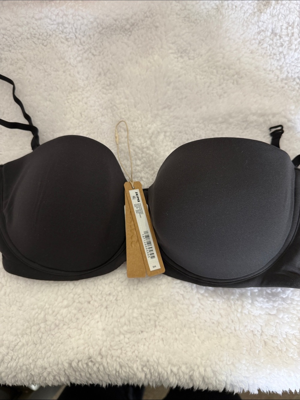 SKIMS Black Strapless Convertible Bra with Removable Straps